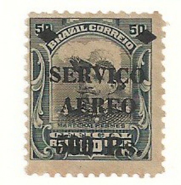 BRASIL- Selo A07 500/50 reis ardosia preta rhm15