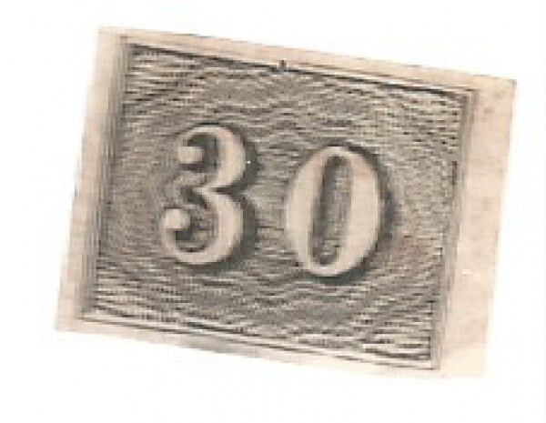 BRASIL, OLHO DE CABRA C MANCHA DE FERRUGEM, 30 REIS