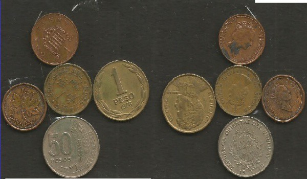 05 MOEDAS STRANGEIRAS VARIADAS