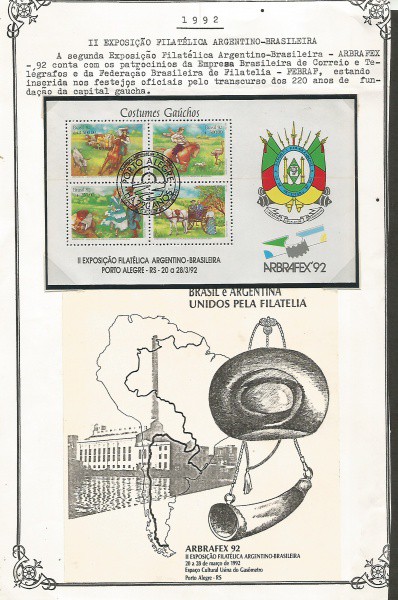BRASIL - BLOCO E FOLHINHA ARBRAFEX 92