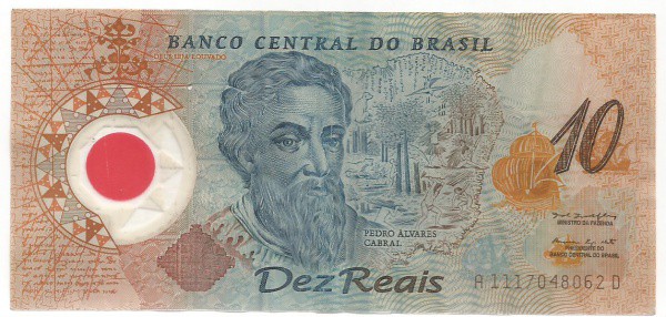 BRASIL, 10 REAIS EM POLIPROPILENO. RARA