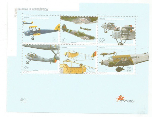 bloco portugal 75 anos da arma de aeronáutica