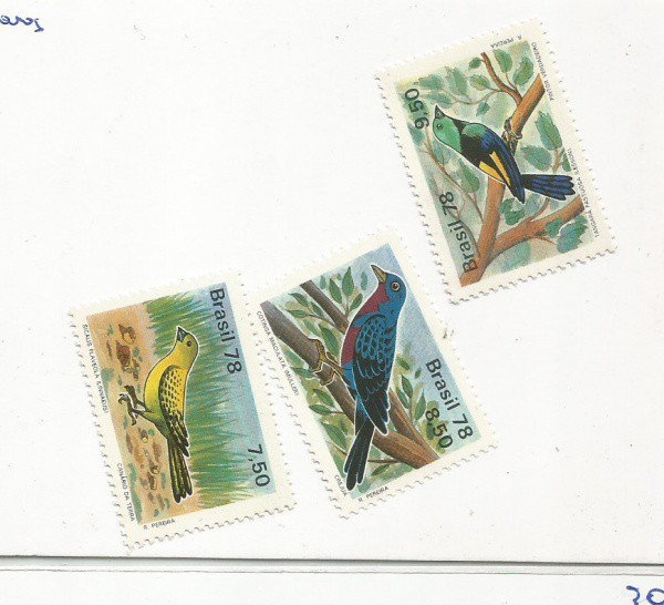selos brasil c1036/38 fauna e passaros