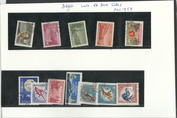 UNIAO SOVIETICA - LOTE COM  12 BONS SELOS  - 1959
