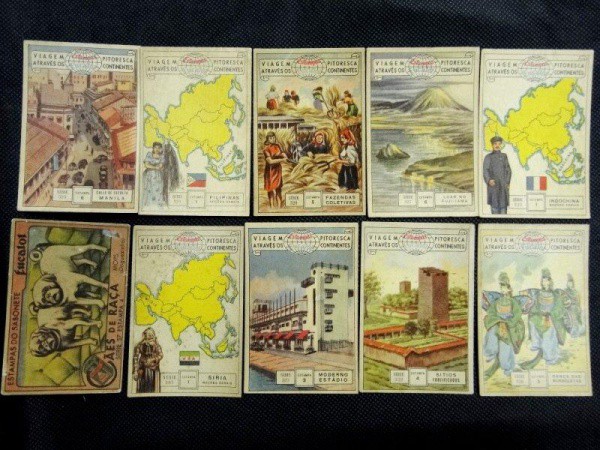 Brasil, lote com 10 figurinhas EUCALOL diferentes. Bom estado de conservação.