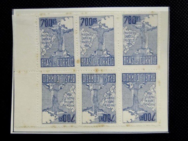 Brasil, selo c-79A tb, valor catálogo de cada par 650UF x 3 = 1950US$, que em REAL correspondem a 62
