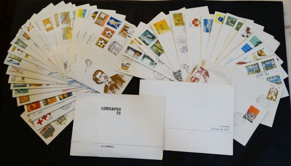 Brasil, filatelia, lote com os FDC's dos anos de 1978 e 1979. Marcas do tempo em alguns envelope