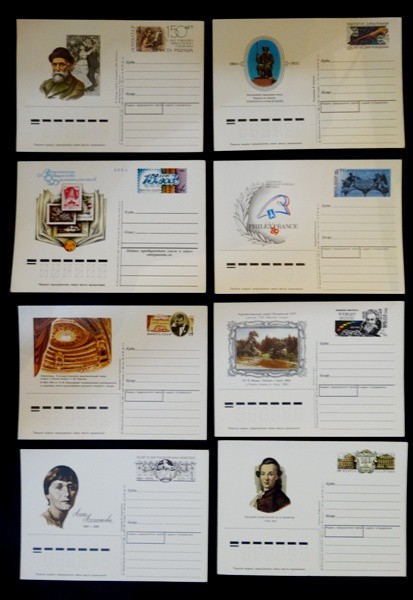 URSS, lote com 08 inteiros postais diferentes da antiga União Soviética, novos.