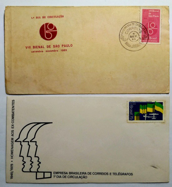 BRASIL - 02 ENVELOPES DE 1º DIA DE CIRCULAÇÃO  ANOS  1965 E 1975.