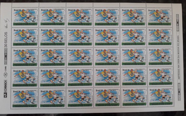 FOLHA DE SELO DO BRASIL - 30 SELOS - RHM 1893 - 1 PORTE - NOVO