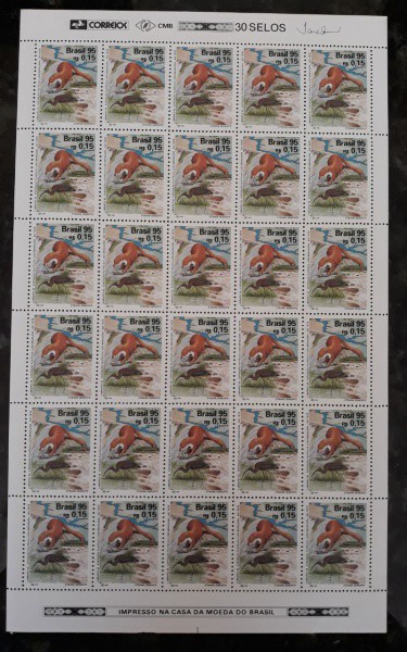 FOLHA DE SELO DO BRASIL - 30 SELOS - RHM 1963 - NOVO