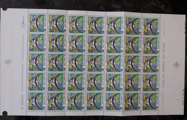 FOLHA DE SELO DO BRASIL - 35 SELOS - RHM 639 - NOVO - 1969