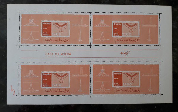 FOLHA DE SELOS DO BRASIL - 4 BLOCOS - RHM B-14 - NOVO - 1960