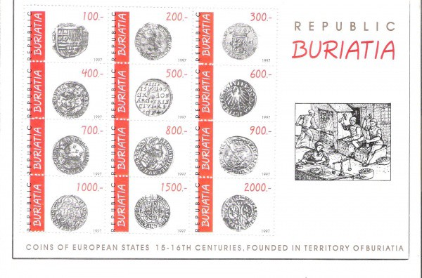 BLOCO ESTRANGEIRO - MOEDAS ANTIGAS DA EUROPA - TEMATICO - NOVO