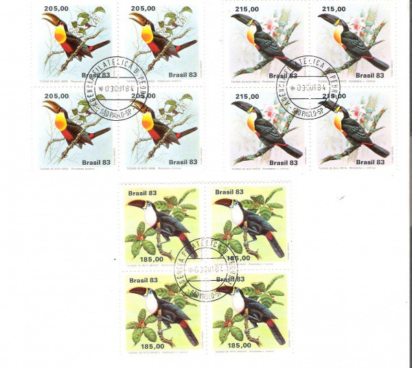 QUADRAS COM CARIMBO - RHM 1322/23/24 - 1983