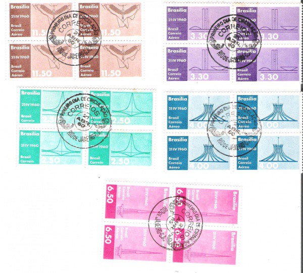 QUADRAS CARIMBO 1 DIA - RHM 449/93/94/95/96 - 1960