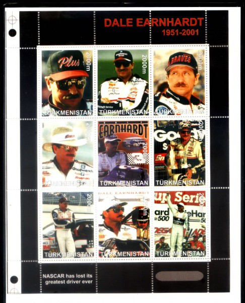 BELO BLOCO TURKMEQUISTAO  ANO 2001 MINT  TEMA AUTOMOBILISMO - FORMULA 1 - MINT