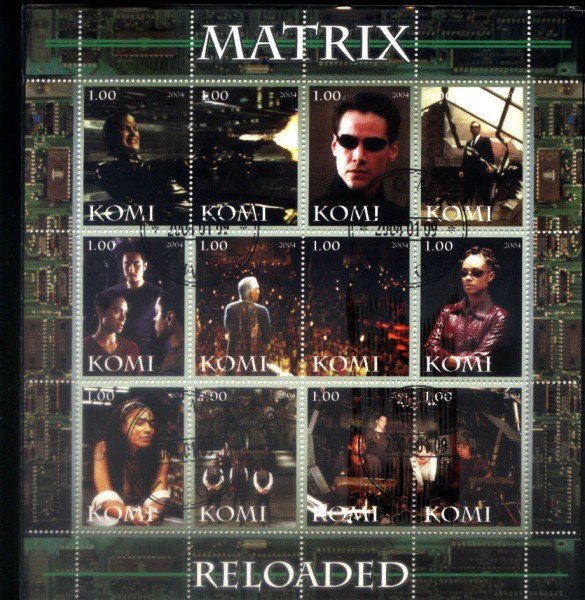 BLOCO MINT - GRANDE TEMA CINEMA FILME MATRIX - PAIS KOMI COM 12 SE3LOS
