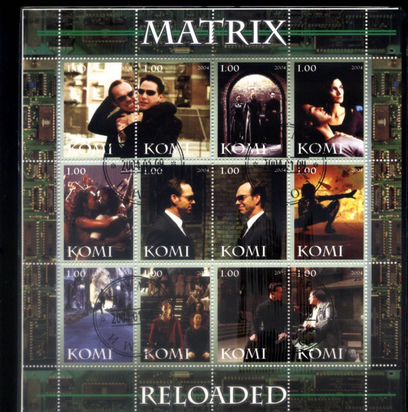 BLOCO MINT - GRANDE TEMA CINEMA FILME MATRIX - PAIS KOMI COM 12 SE3LOS - PEÇA 2