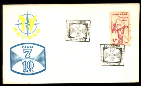 ENVELOPE TEMATICO - OTIMO ESTADO - TEMA COMUNICAÇÕES - TV  ANO 1963