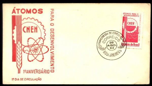 ENVELOPE ESCASSO DO BRASIL NOVO - TEMA ENERGIA ATOMICA - ANO 1963 - BELA PEÇA