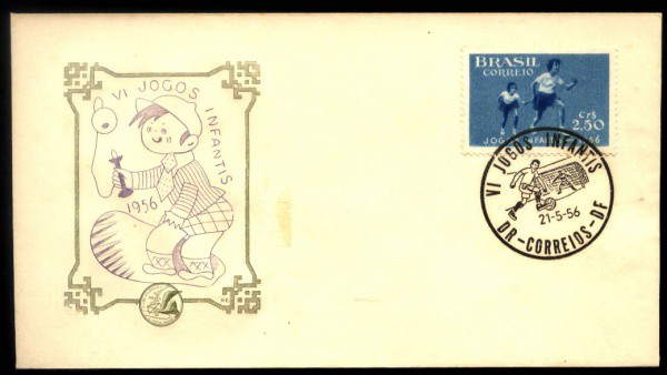 ENVELOPE TEMATICO - TEMA ESPORTES - OTIMO ESTADO - JOGOS INFANTIS - ANO 1956