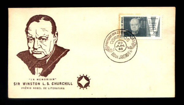 ENVELOPE TEMATICO - CHURCHIL -  BOM ESTADO - NOVO - ANO 1965