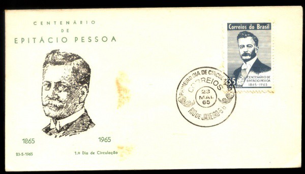 ENVELOPE TEMATICO CENTENARIO DE EPITACIO PESSOA - BELA PEÇA