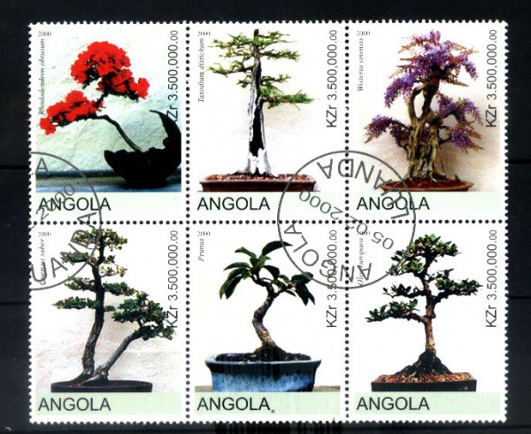 SE TENANT - COM CARIMBOS - TEMA FLORA  - BONSAIS - ANO 2000