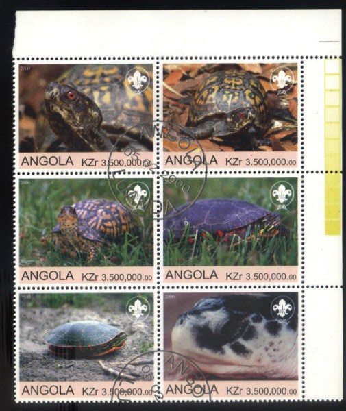 SEXTILHA  - ANGOLA - ANO 2000 - TEMA FAUNA -TARTARUGAS