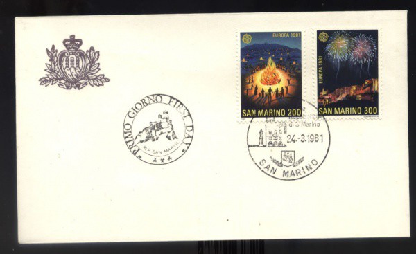 ENVELOPE  TEMATICO DE SAN MARINO - ANO 1981 - CASTELOS