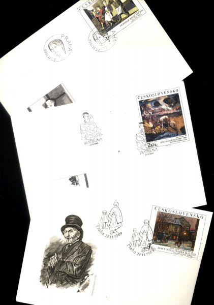 3 - ENVELOPES - ANO 1989 - TEMA - PINTURA - CESCUSLOVAQUIA-