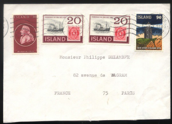 ENVELOPE CIRCULADO DA ISLAND - ANO 1980 - TEMA - NAVIOS