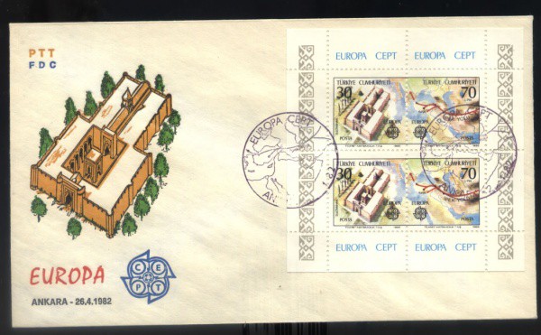 ENVELOPE NOVO DA TURQUIA - COM BLOCO  - TEMA - EUROPA - CEPT - FDC