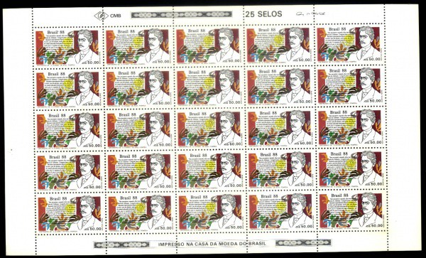 FOLHA DE SELOS DO BRASIL - ANO 1986 - 25 SELOS
