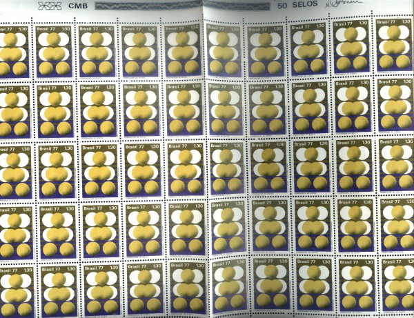 FOLHA DE SELOS DO BRASIL - ANO 1977 - 50 SELOS
