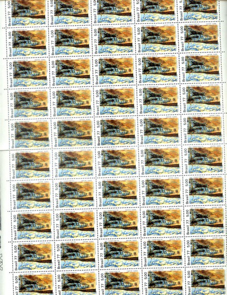 FOLHA DE SELOS DO BRASIL - ANO 1977 - 50 SELOS