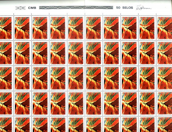 FOLHA DE SELOS DO BRASIL - ANO 1977 - 50 SELOS