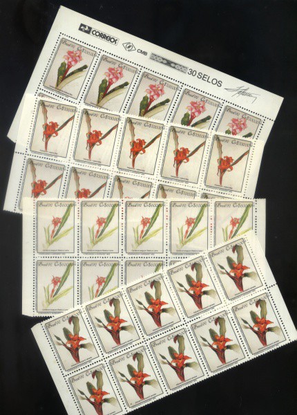 SELOS DO BRASIL - ANO 1992 - TEMA -FLORA -BROMELIAS