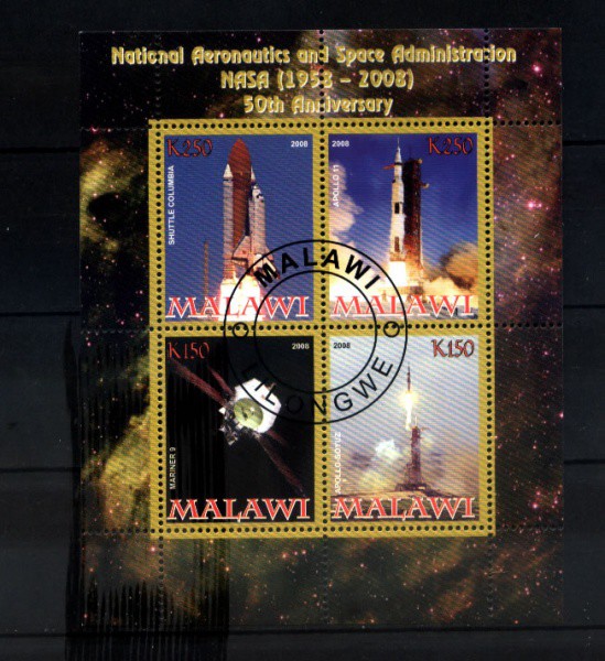 BLOCO DE MACAWI - ANO 2008 - 50 ANIVERSARIO DA NASA - TEMA - ASTRONOMIA - CARIMBADOS