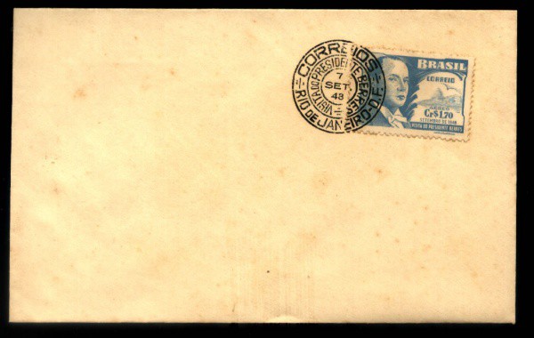 ENVELOPE DO BRASIL - ANO 1948 - CARIMBO TEMATICO - TEMA- VISITA DE PRESIDENTE BERRES