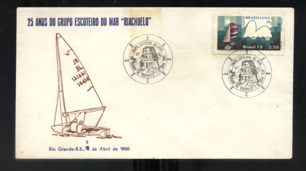 ENVELOPE DO BRASIL - ANO 1980 - CARIMBO TEMATICO - TEMA - 25 ANOS DE GRUPO ESCOTEIRO DO MAR RIACHUEL