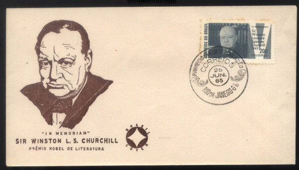 ENVELOPE DO BRASIL - ANO 1965 - CARIMBO DE 1 DIA DE CIRCULAÇÃO - CHURCHILL