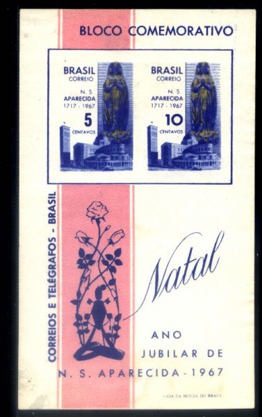 BLOCO DO BRASIL - ANO 1967 - TEMA - NANTAL- NOVO NO HAWID