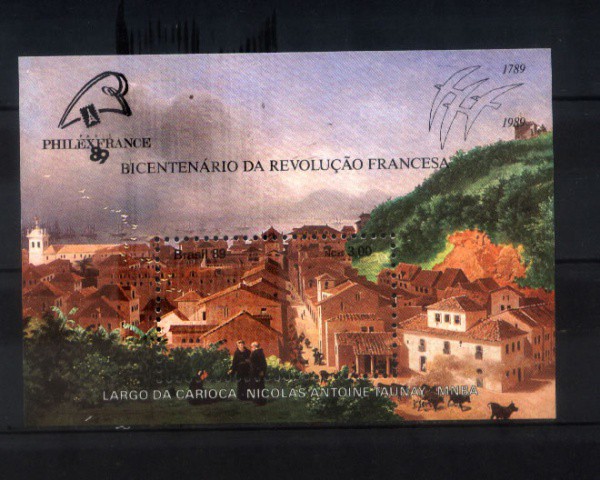 BLOCO DO BRASIL - ANO 1989- PHILEX FRANCE - TEMA - BICENTENARIO  DA REVOLUÇÃO FRANCESA