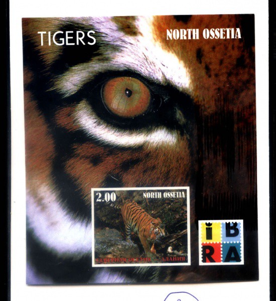 BLOCO DO BRASIL - TEMA - FAUNA - TIGRE - LINDA PEÇA