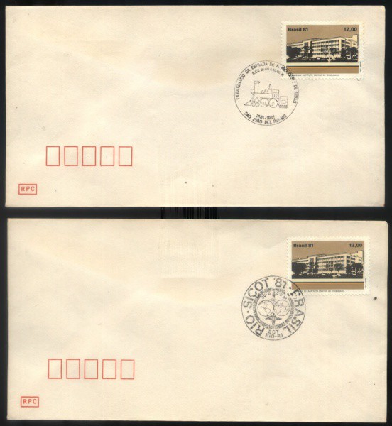 2 - ENVELOPES DO BRASIL - ANO 1981 - CARIMBO TEMATICO - 1 CENTENARIO DA ESTRADA DE FERRO DE MINAS- F