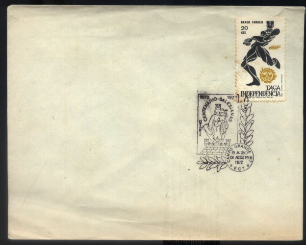 ENVELOPE DO BRASIL - ANO 1972 - CARIMBO TEMATICO - CENTENARIO SALESIANAS - CAMPO GRANDE -MT