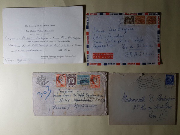 - *Envelopes filatélicos (3) e convite (1) para a Embaixada dos Estados Unidos