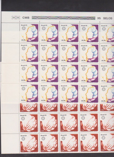Brasil 1981 - Rotary - Série completa em folhas sem carimbo e com goma. São 35 séries completas!
